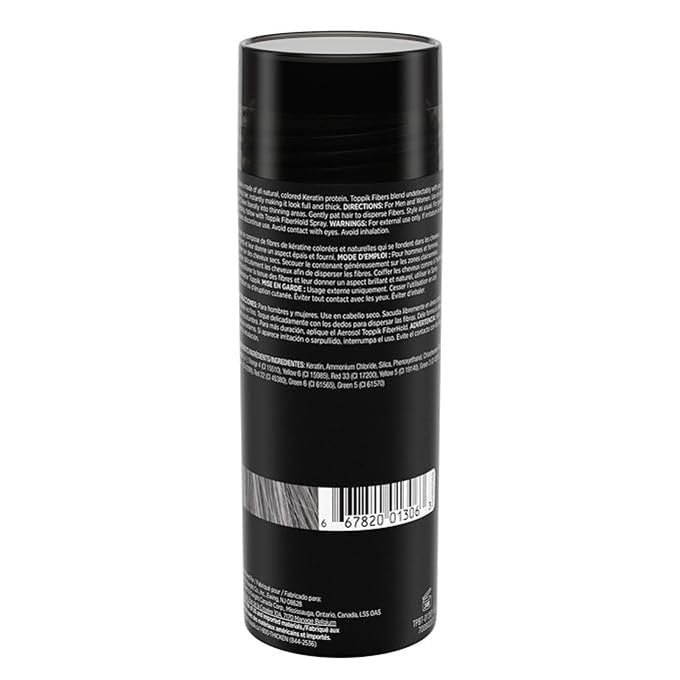 Toppick Hair Building Fibers, Keratin Fibres for Hair Thickening, Bald Spot Coverage 27.5g (Black)