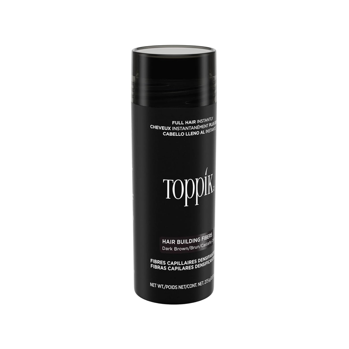 Toppick Hair Building Fibers, Keratin Fibres for Hair Thickening, Bald Spot Coverage 27.5g (Black)