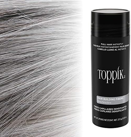 Toppick Hair Building Fibers, Keratin Fibres for Hair Thickening, Bald Spot Coverage 27.5g (Black)