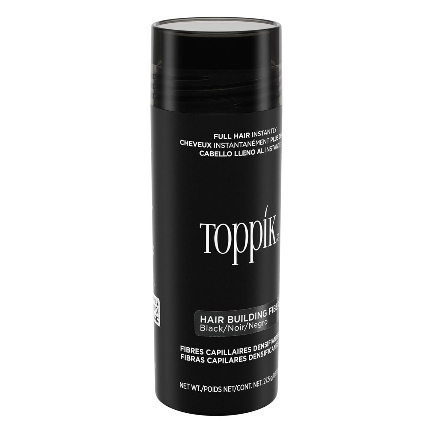 Toppick Hair Building Fibers, Keratin Fibres for Hair Thickening, Bald Spot Coverage 27.5g (Black)