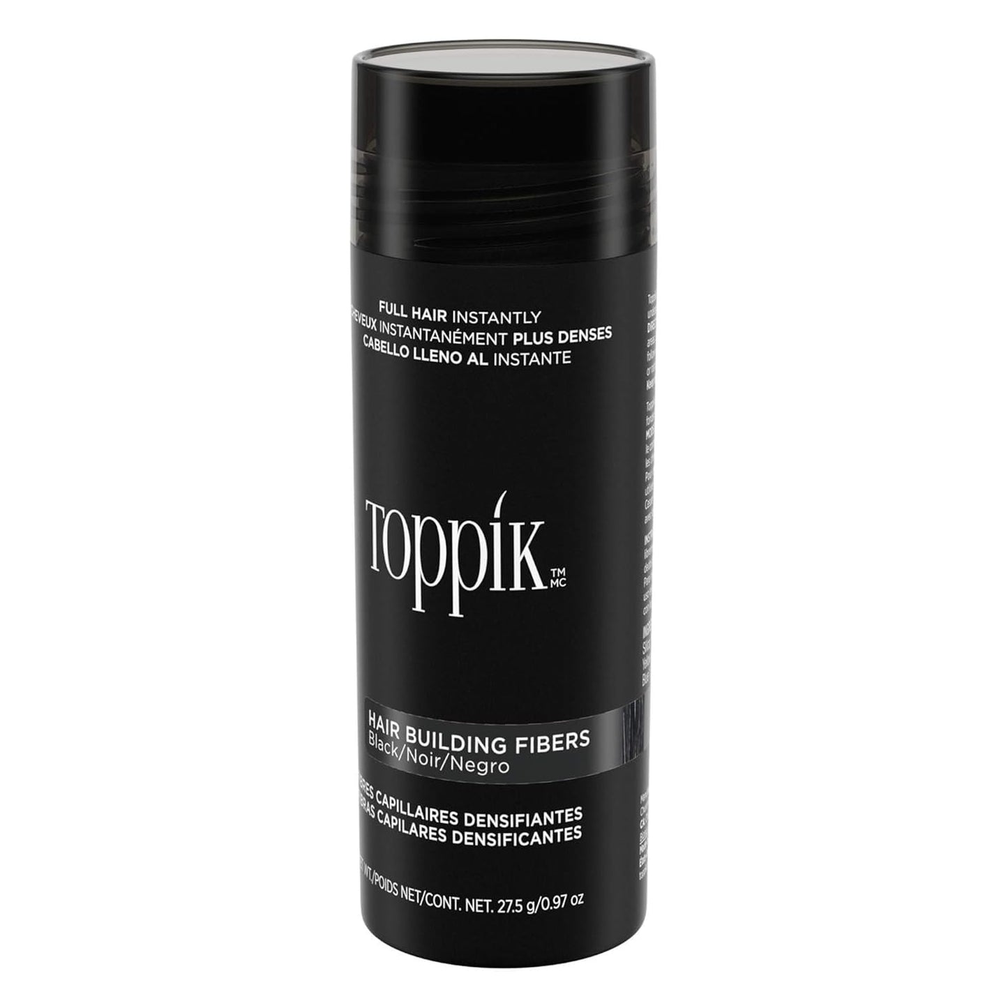 Toppick Hair Building Fibers, Keratin Fibres for Hair Thickening, Bald Spot Coverage 27.5g (Black)