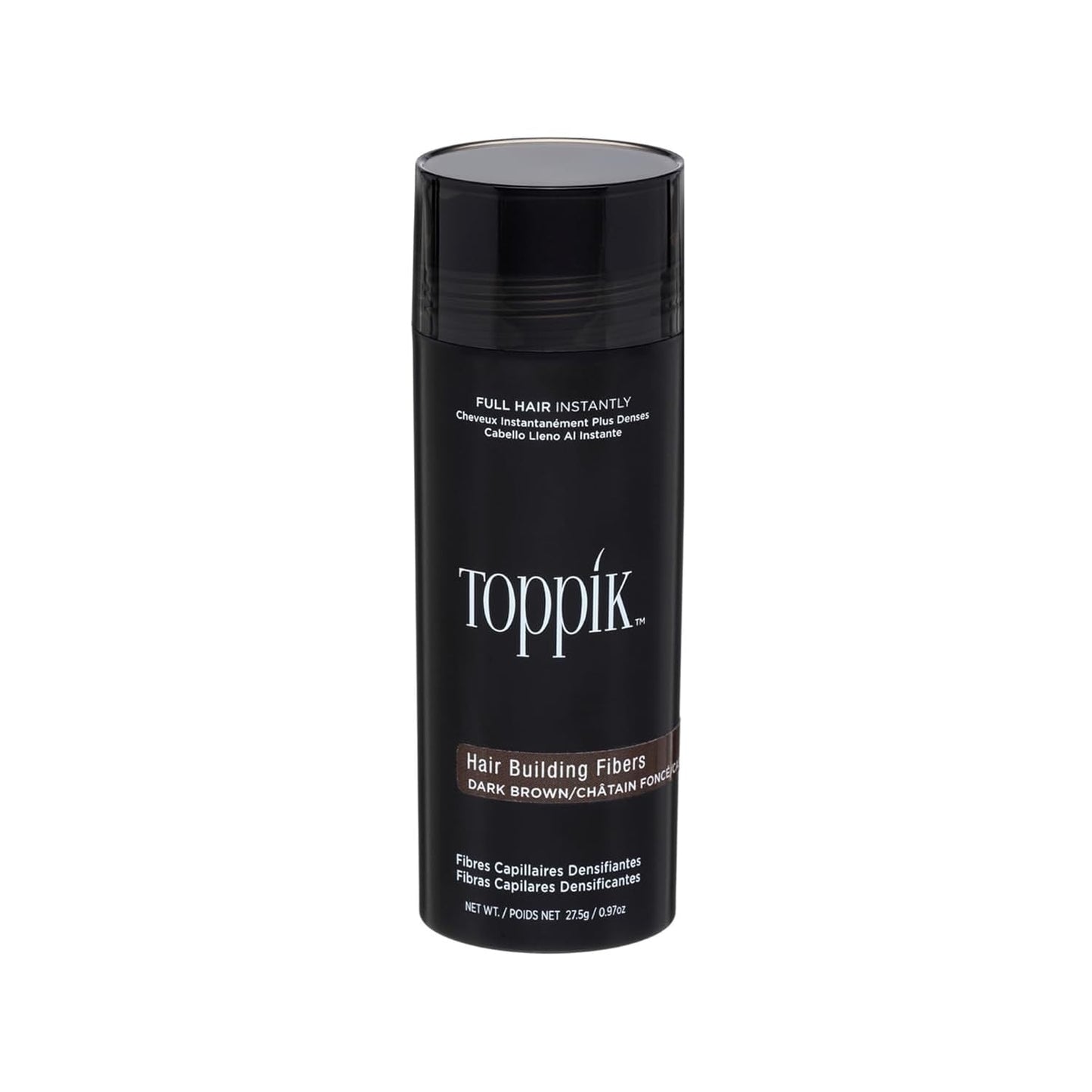 Toppick Hair Building Fibers, Keratin Fibres for Hair Thickening, Bald Spot Coverage 27.5g (Black)