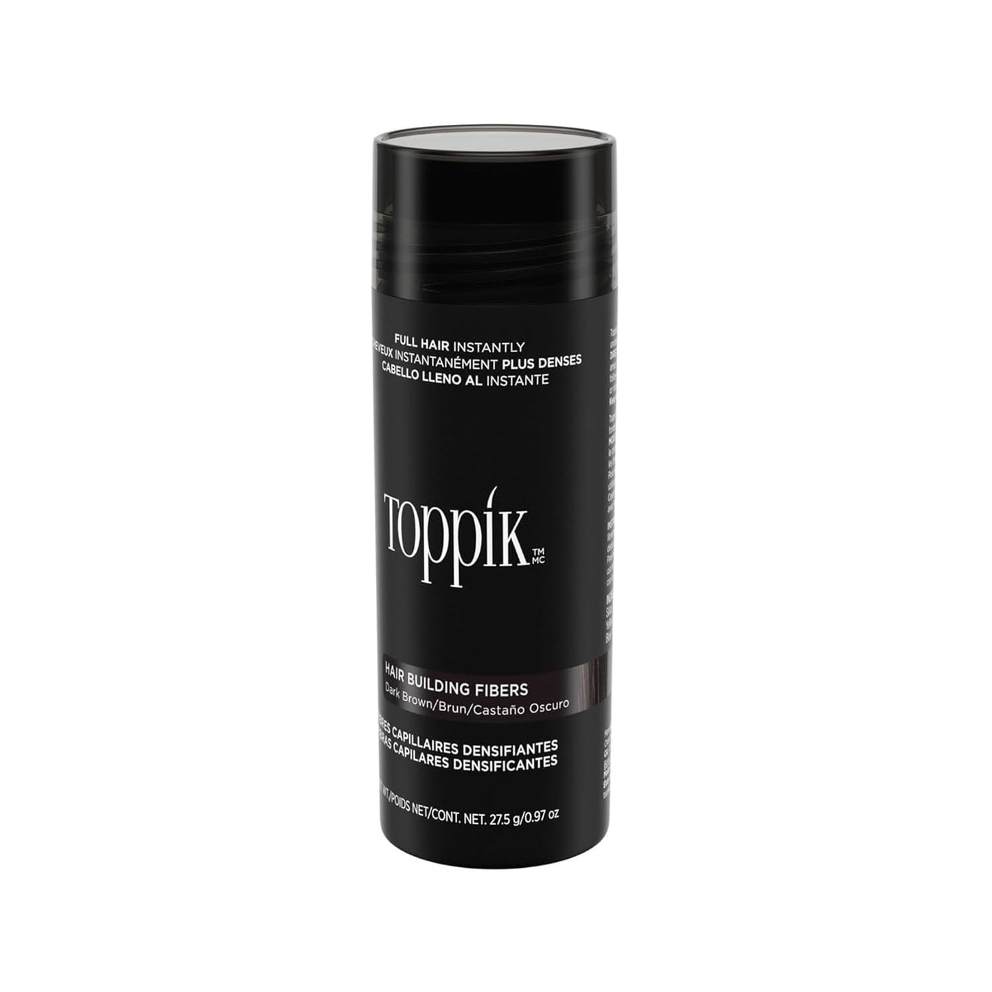 Toppick Hair Building Fibers, Keratin Fibres for Hair Thickening, Bald Spot Coverage 27.5g (Black)