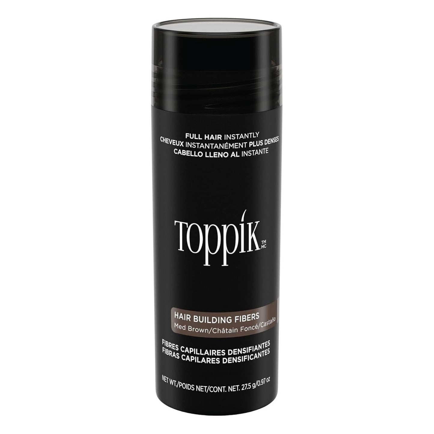 Toppick Hair Building Fibers, Keratin Fibres for Hair Thickening, Bald Spot Coverage 27.5g (Black)