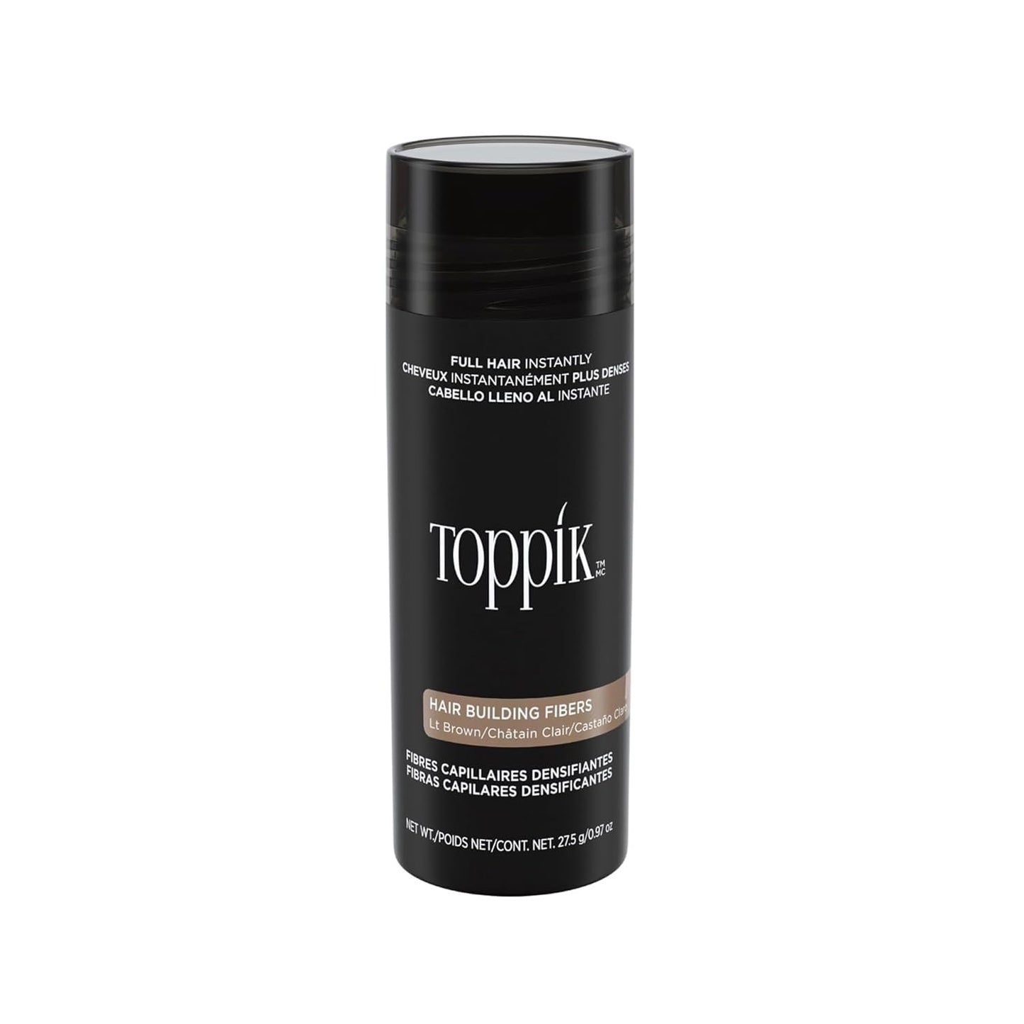 Toppick Hair Building Fibers, Keratin Fibres for Hair Thickening, Bald Spot Coverage 27.5g (Black)