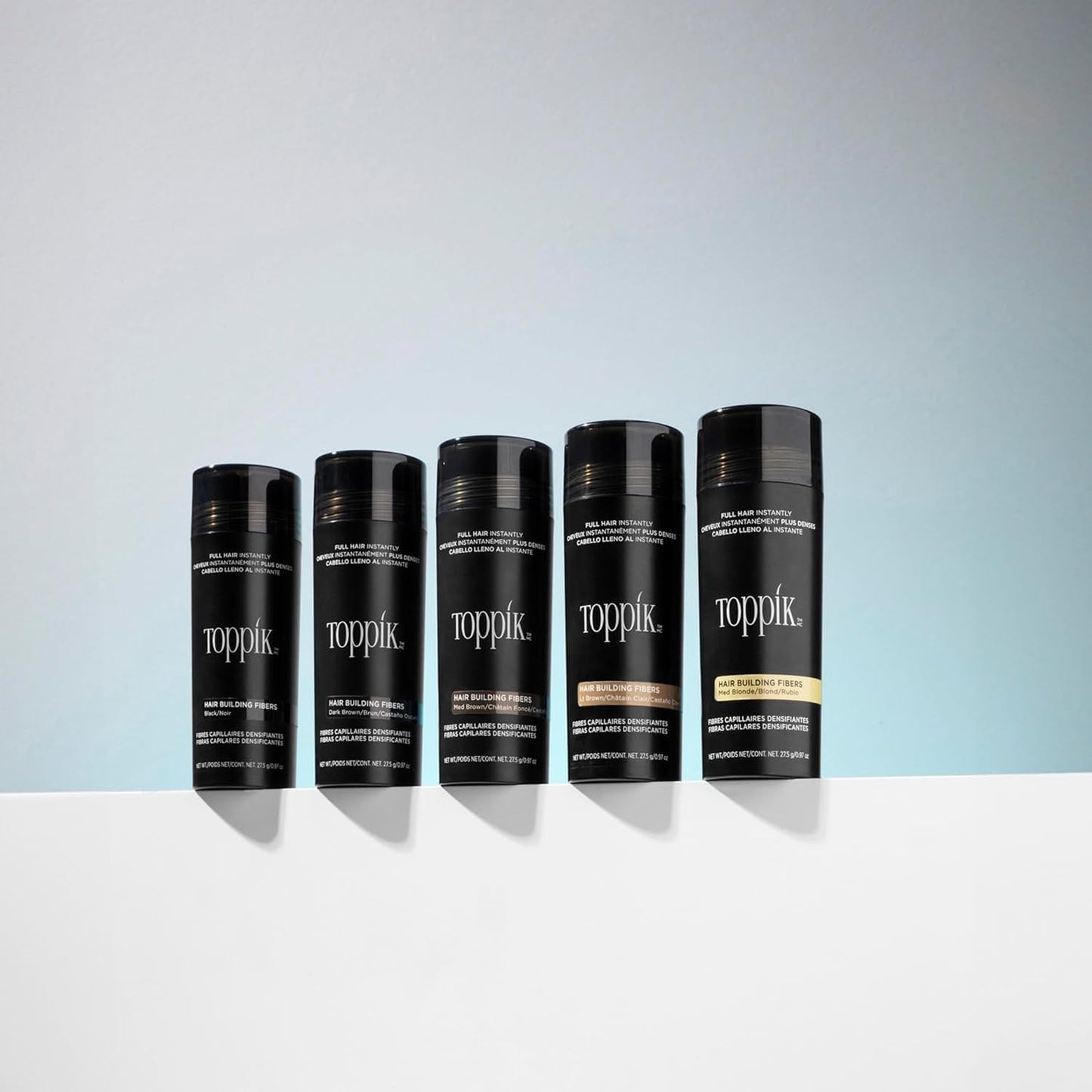 Toppick Hair Building Fibers, Keratin Fibres for Hair Thickening, Bald Spot Coverage 27.5g (Black)