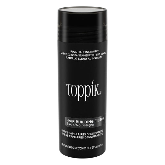Toppick Hair Building Fibers, Keratin Fibres for Hair Thickening, Bald Spot Coverage 27.5g (Black)